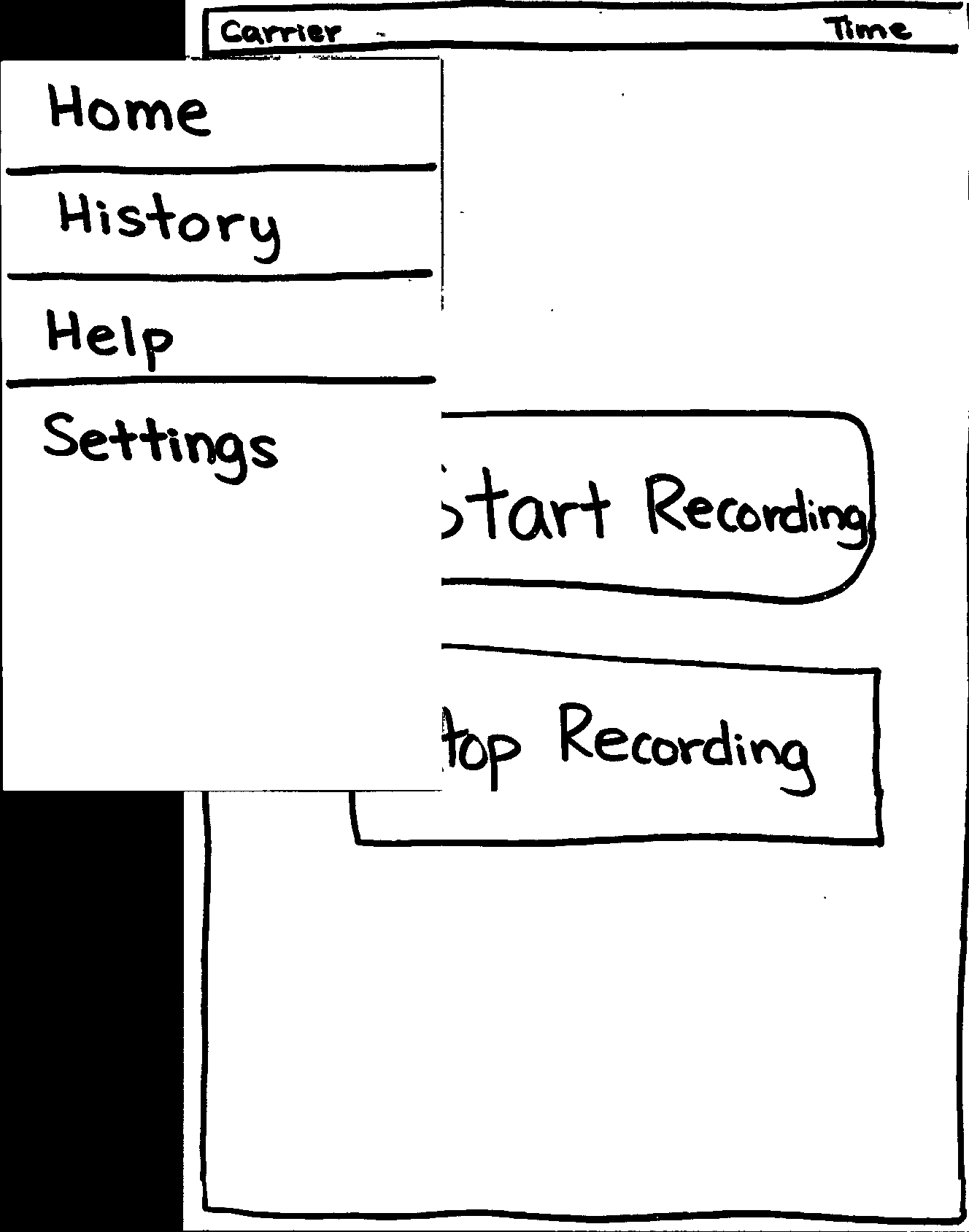 Hamburger menu pressed