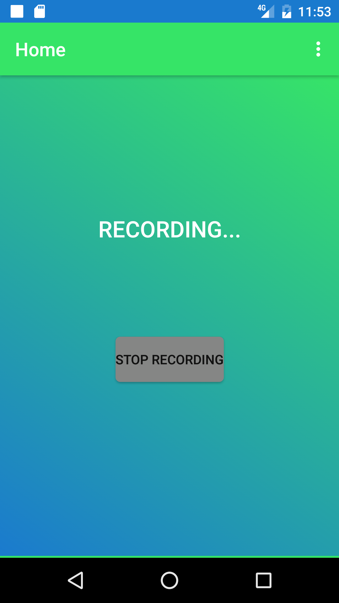 start recording button pressed
